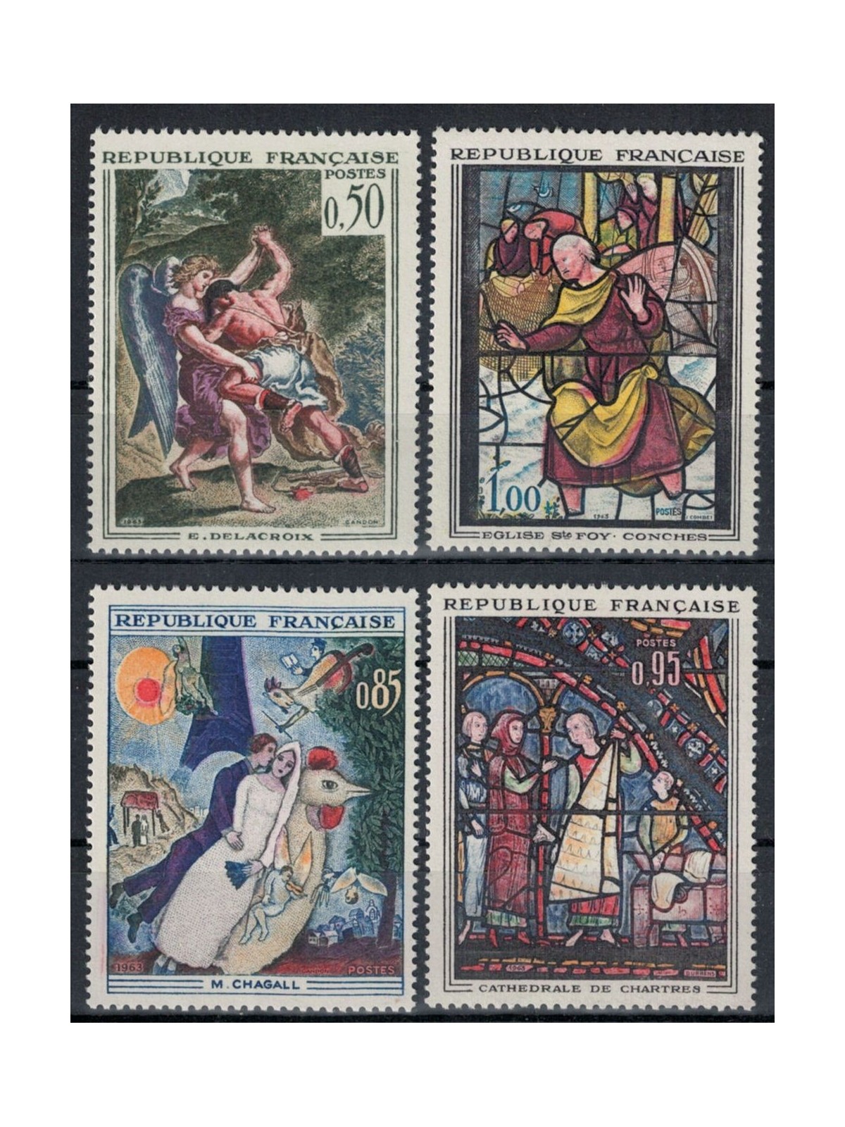 FRANCE 1963 Art (complete year) 4v MNH**