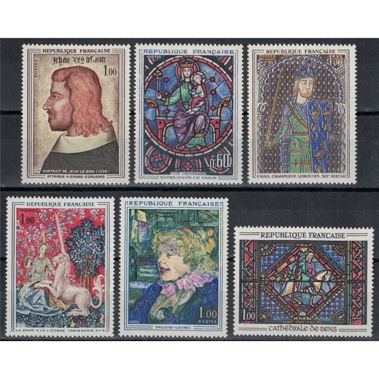 FRANCE 1964 Art (complete year) 6v MNH**