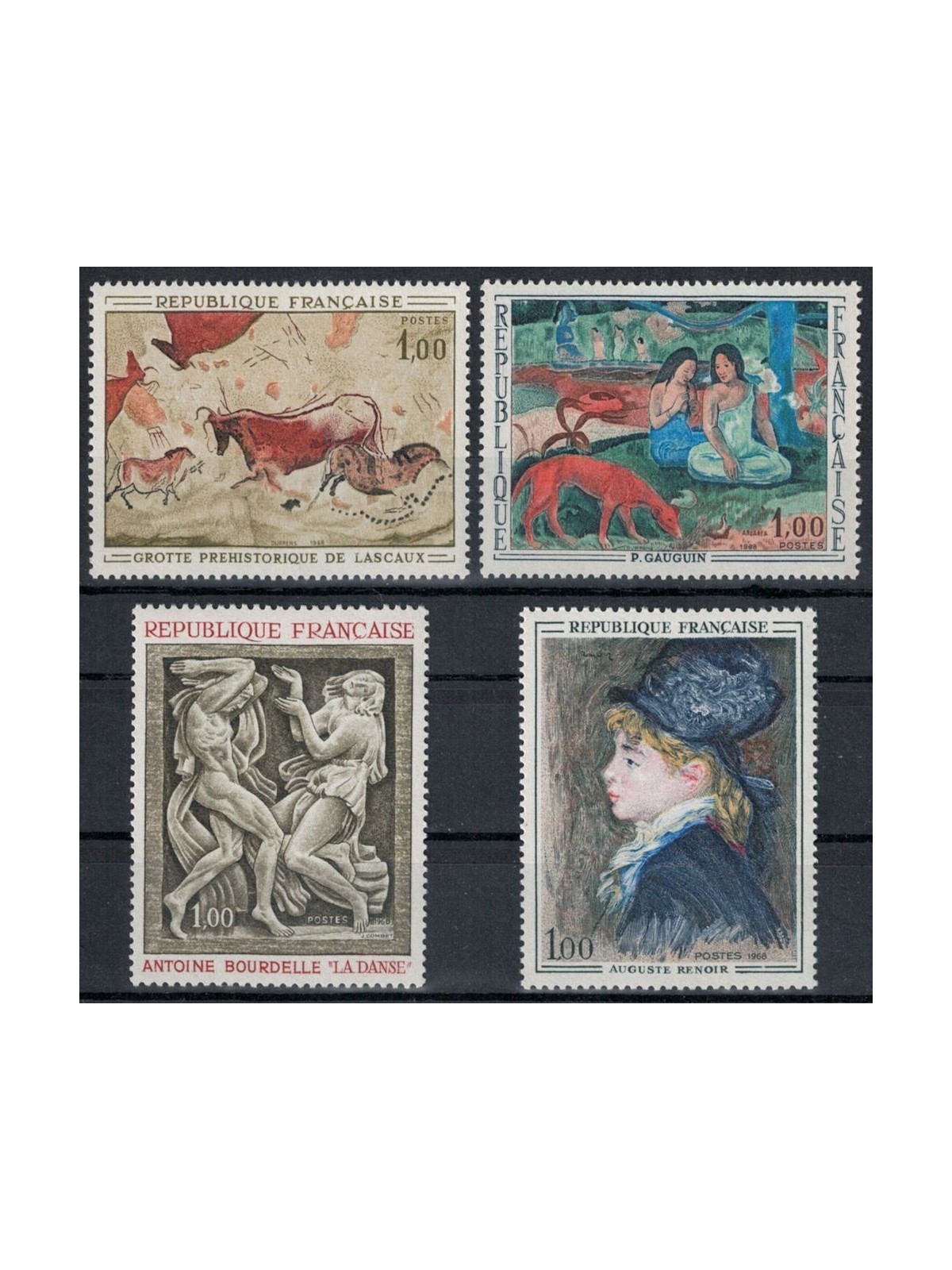 FRANCE 1968 Art (complete year) 4v MNH**