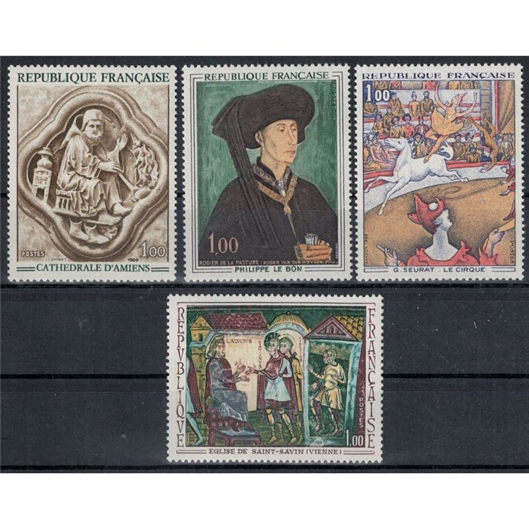 FRANCE 1969 Art (complete year) 4v MNH**
