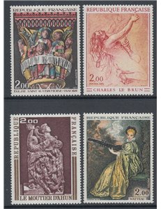 FRANCE 1973 Art (complete year) 4v MNH**