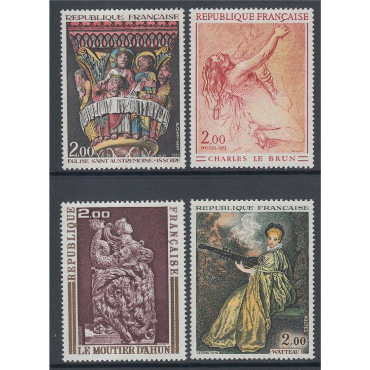 FRANCE 1973 Art (complete year) 4v MNH**