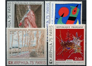 FRANCE 1974 Art (complete year) 4v MNH**
