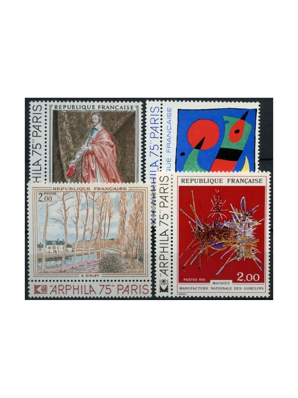FRANCE 1974 Art (complete year) 4v MNH**