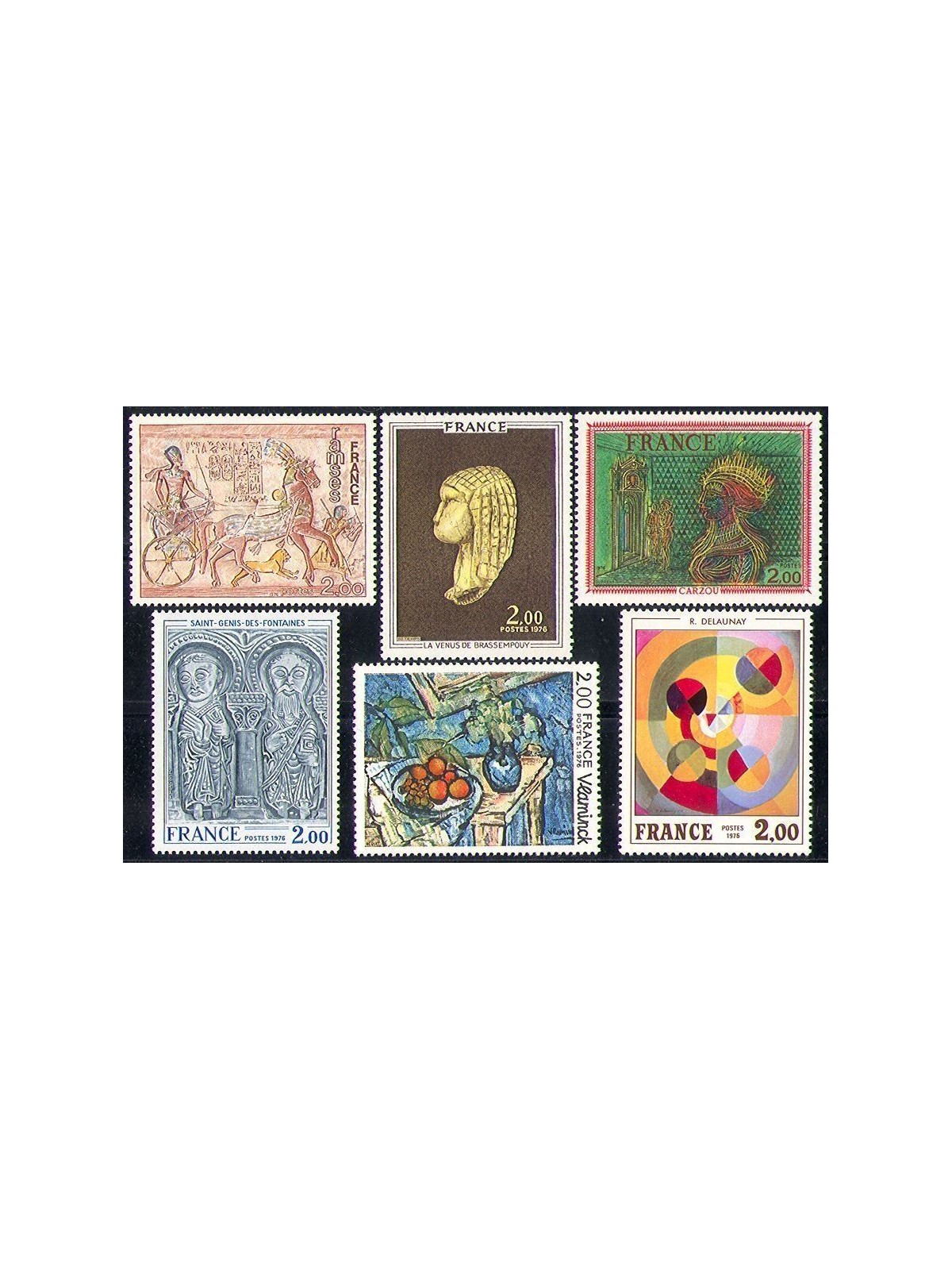 FRANCE 1976 Art (complete year) 6v MNH**