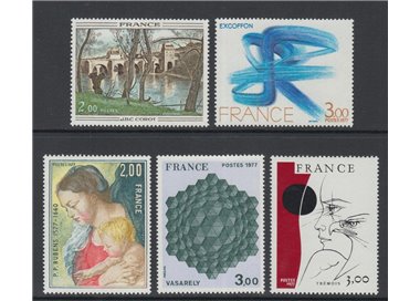 FRANCIA 1977 Arte (annata completa) 5v MNH**