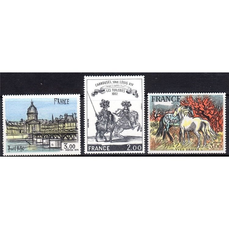FRANCE 1978 Art (complete year) 3v MNH**