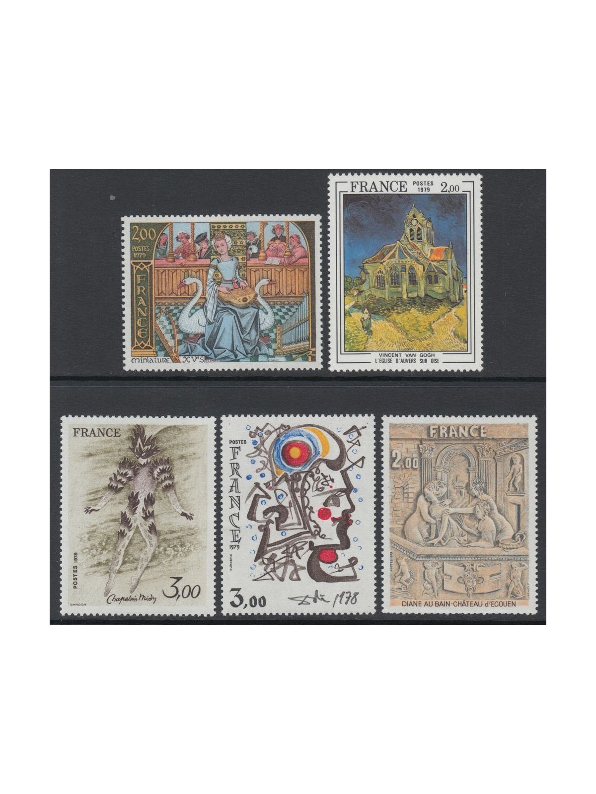 FRANCE 1979 Art (complete year) 5v MNH**