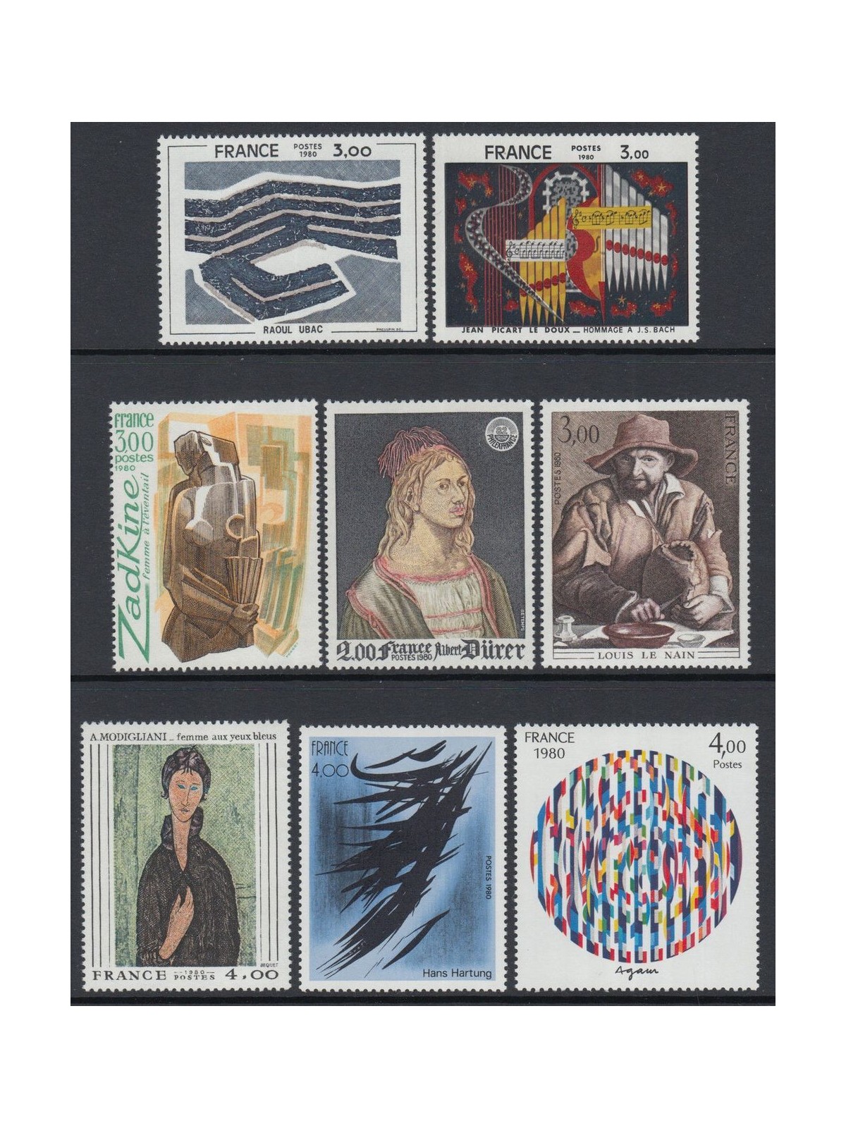 FRANCIA 1980 Arte (annata completa) 8v MNH**