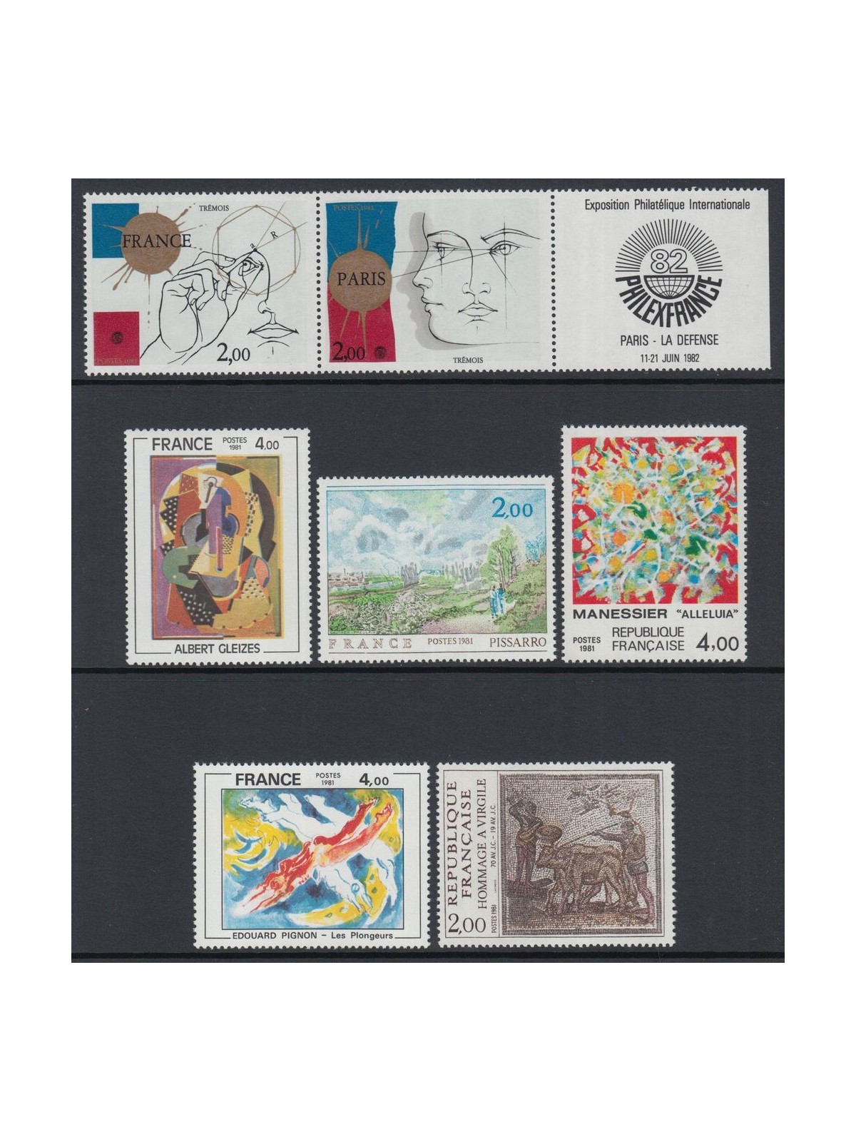 FRANCIA 1981 Arte (annata completa) 7v MNH**