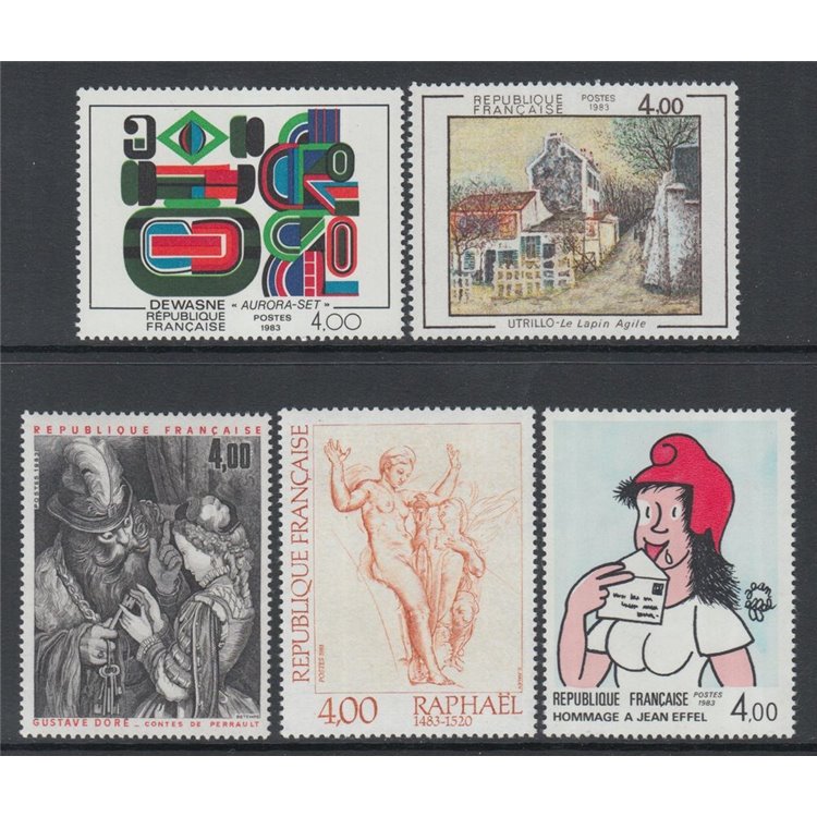 FRANCE 1983 Art (complete year) 5v MNH**