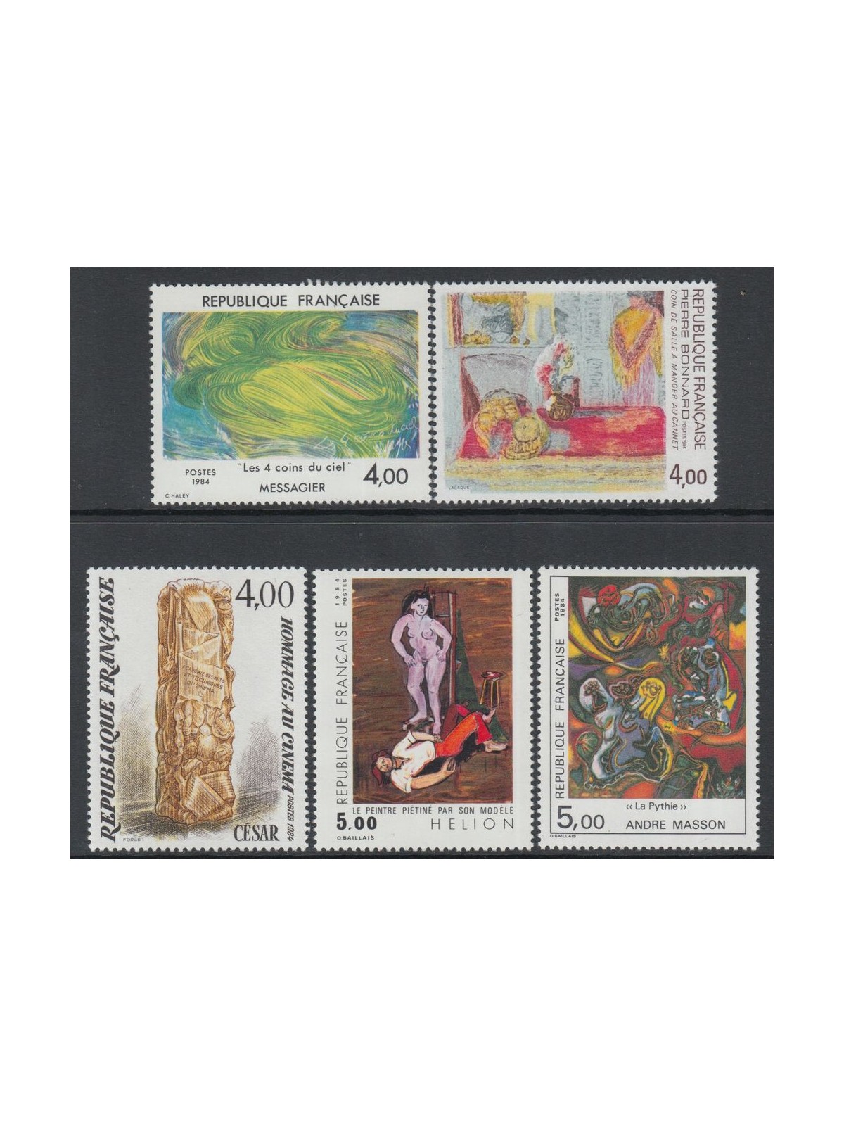 FRANCIA 1984 Arte (annata completa) 5v MNH**