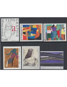 FRANCIA 1986 Arte (annata completa) 6v MNH**