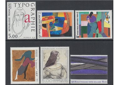 FRANCE 1986 Arte (complete year) 6v MNH**