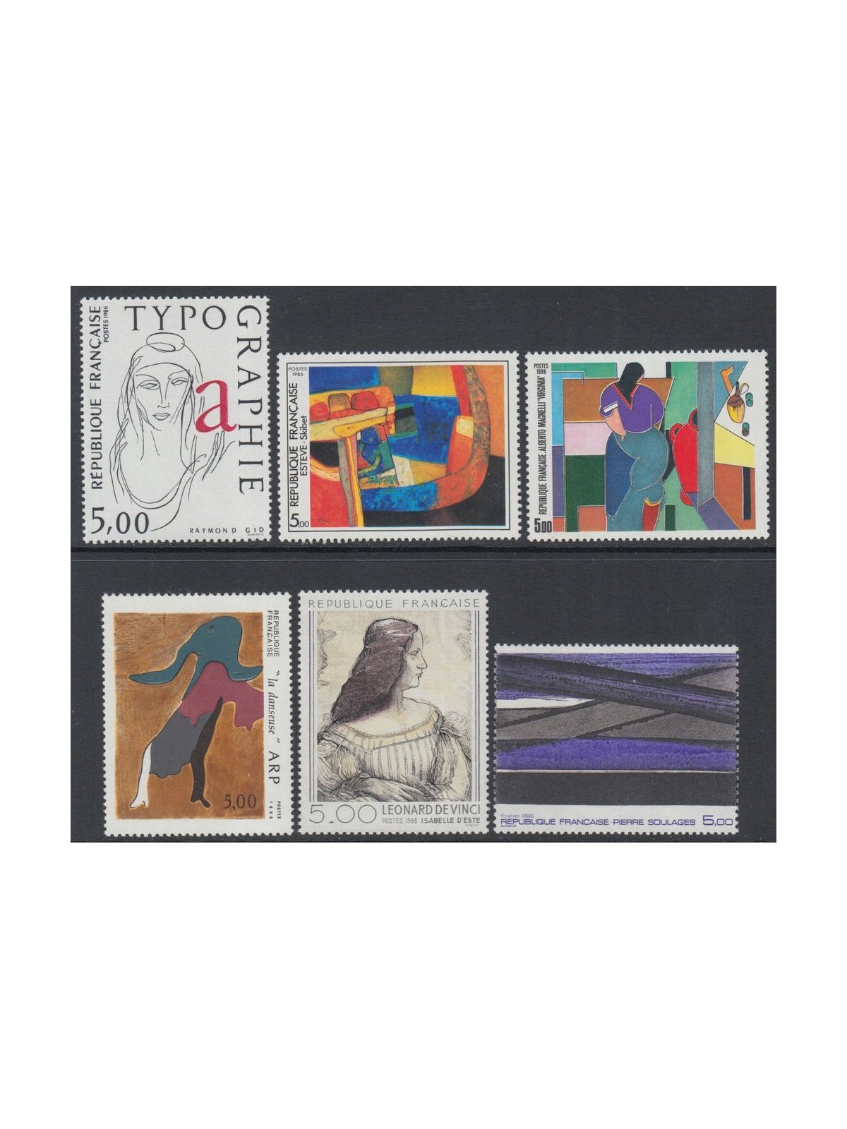 FRANCIA 1986 Arte (annata completa) 6v MNH**