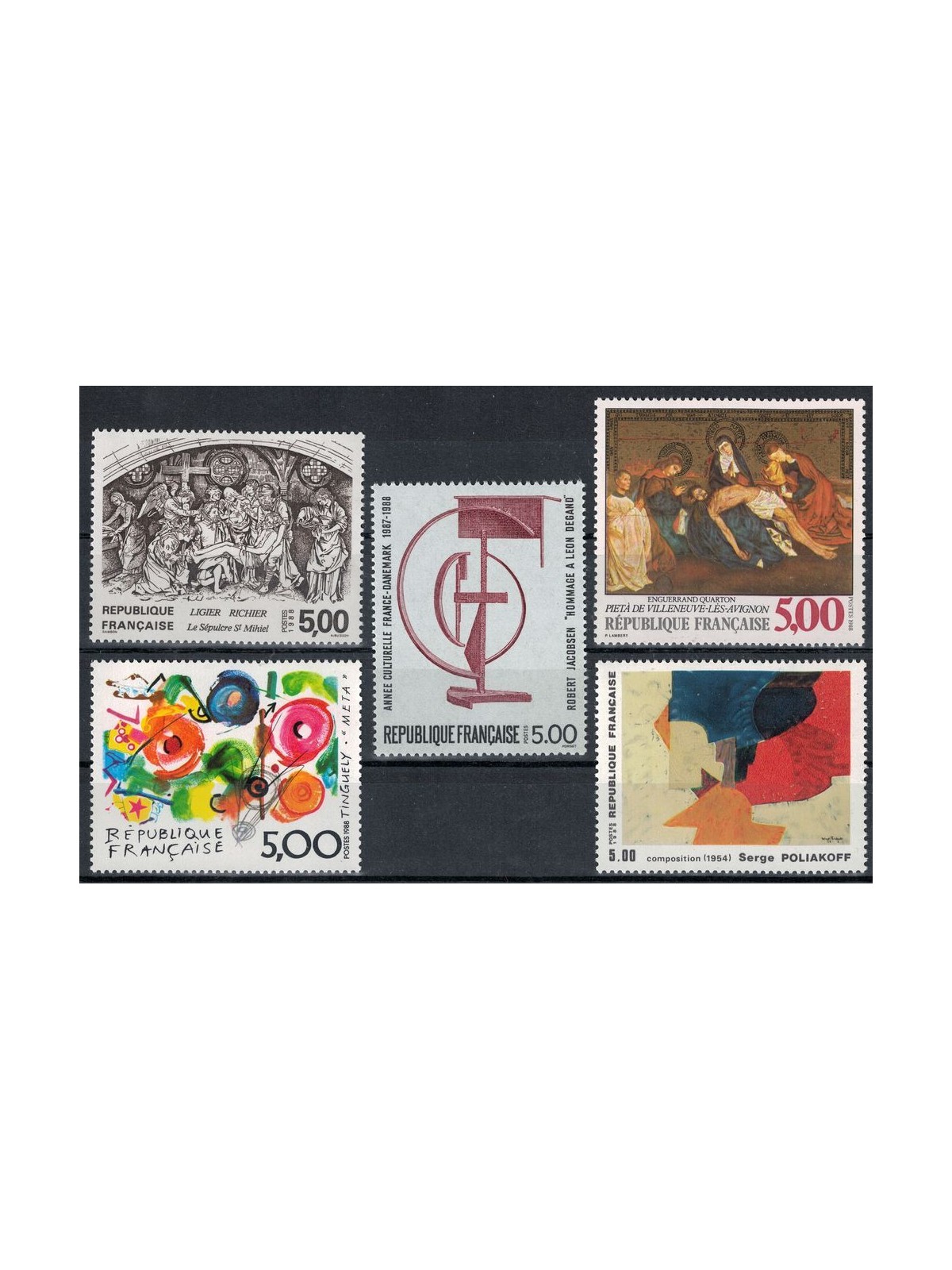 FRANCIA 1988 Arte (annata completa) 5v MNH**