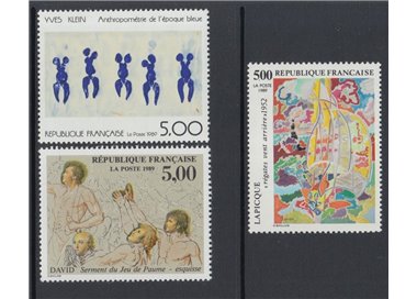 FRANCE 1989 Art (complete year) 3v MNH**
