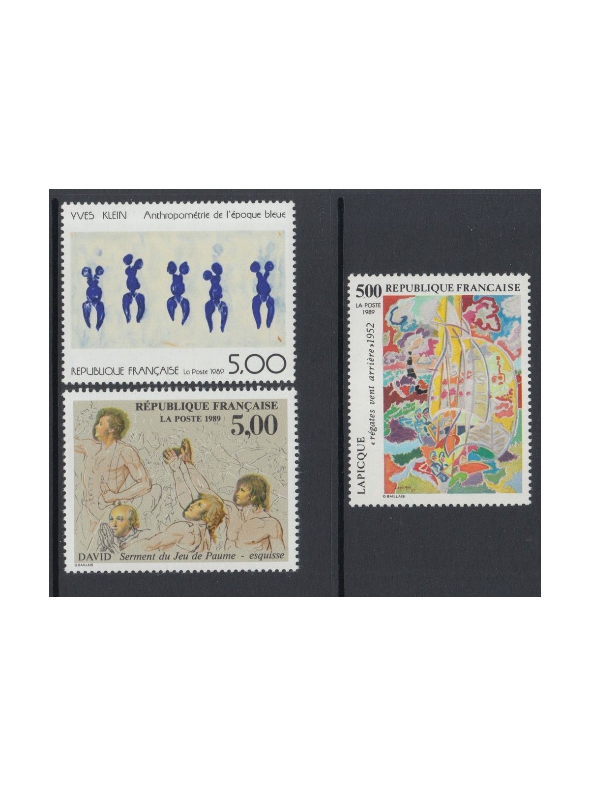 FRANCE 1989 Art (complete year) 3v MNH**