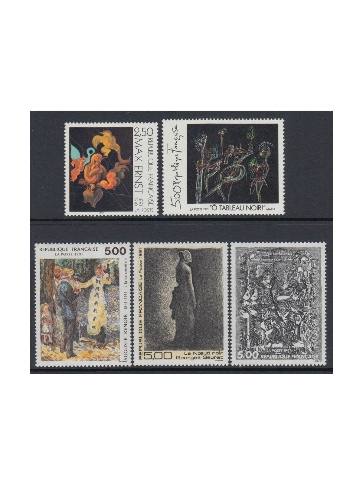 FRANCE 1991 Arte (complete year) 5v MNH**