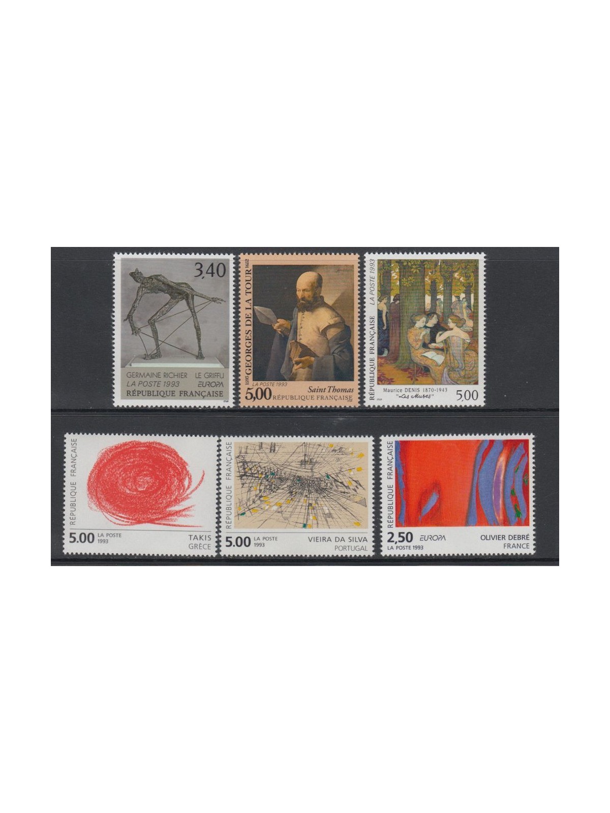 FRANCIA 1993 Arte (annata completa) 6v MNH**