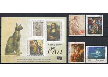 FRANCE 1999 Arte (complete year) 4v + 1 s/s MNH**