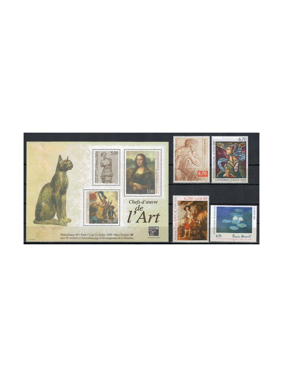 FRANCIA 1999 Arte (annata completa) 4v + 1 BF MNH**
