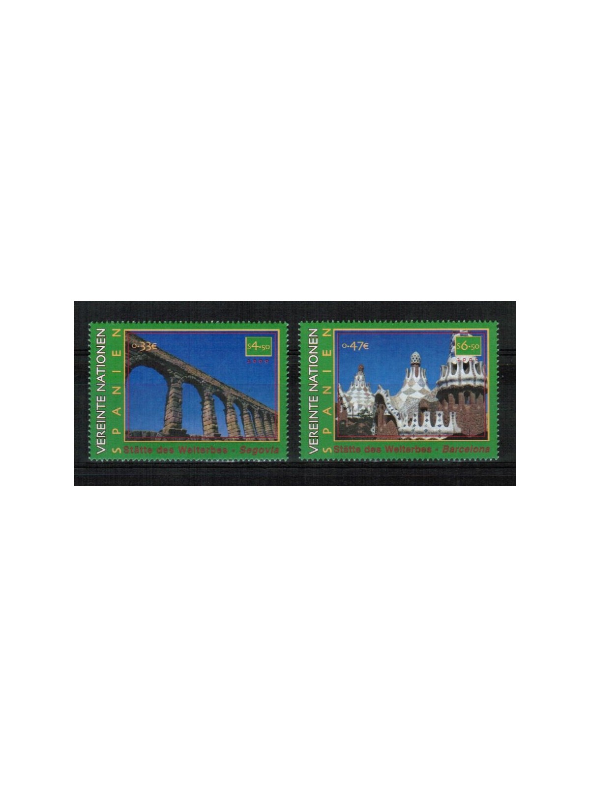 UN VIENNA 2000 World Heritage (Spain) 2v MNH**