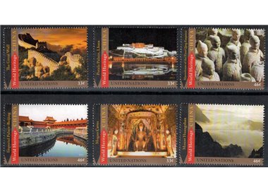 UN NEW YORK 2013 World Heritage, China 6v MNH**