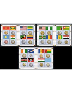 UN 2013 Flags and coins 3 s/s MNH**