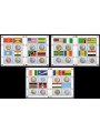 ONU 2013 Bandiere e monete 3 BF MNH**