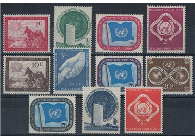 ONU NEW YORK 1951 Soggetti diversi 11v MNH**