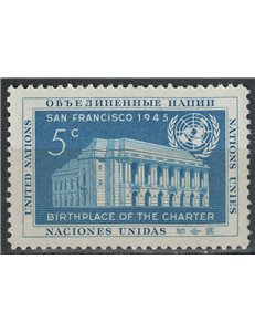 UN NEW YORK 1952 United Nations Day MNH**