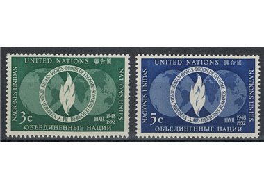 ONU NEW YORK 1952 Giornata dei diritti dell'uomo 2v MNH**