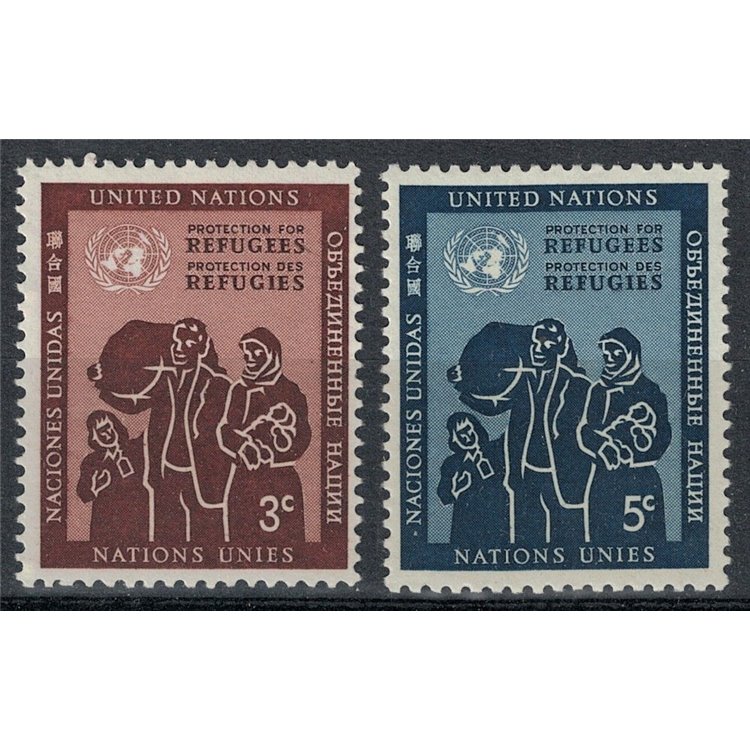 ONU NEW YORK 1953 Protezione dei rifugiati 2v MNH**