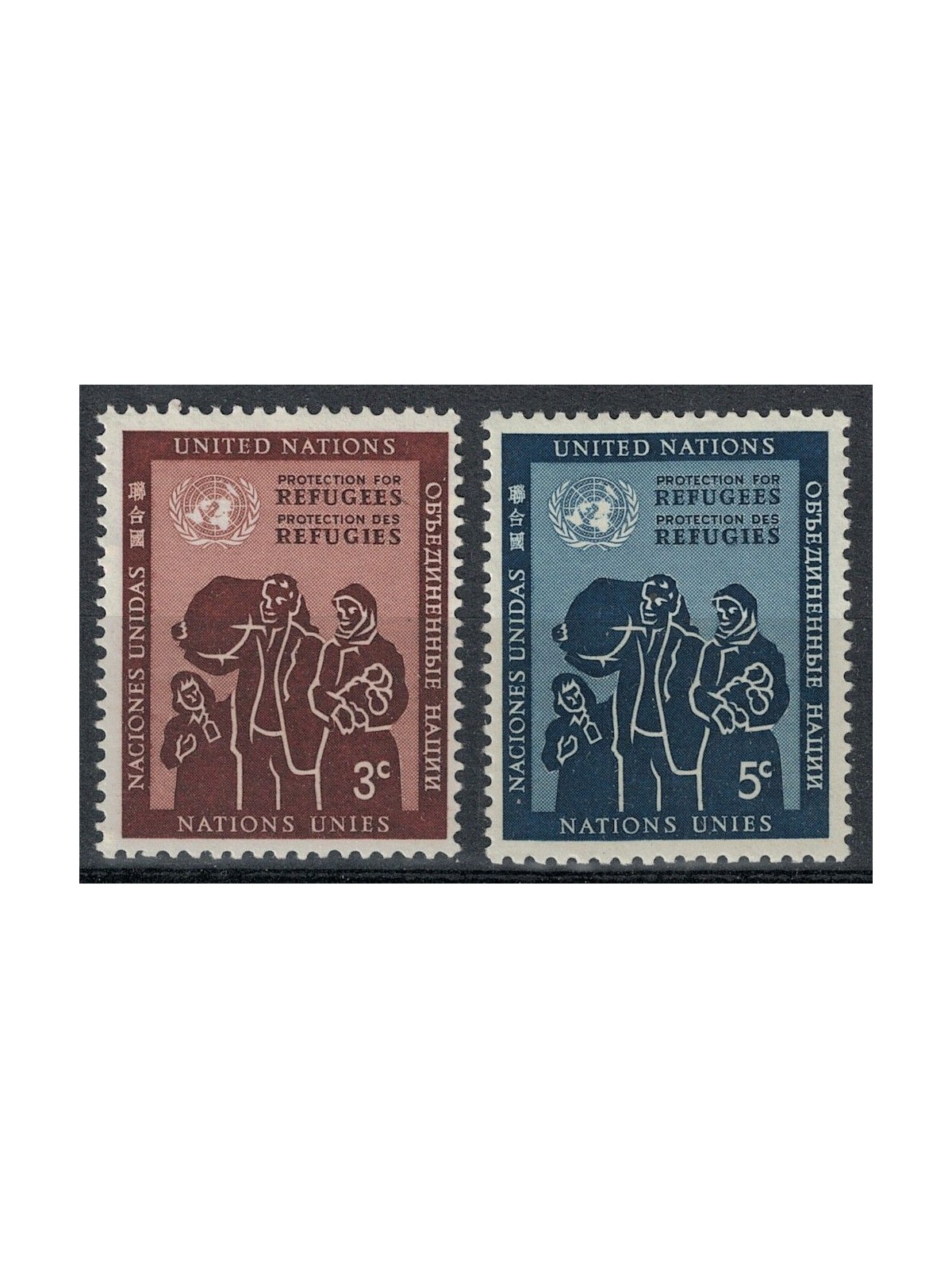 UN NEW YORK 1953 Protection of Refugees 2v MNH**