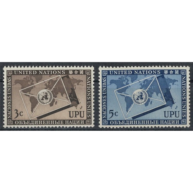 ONU NEW YORK 1953 In onore dell'UPU 2v MNH**