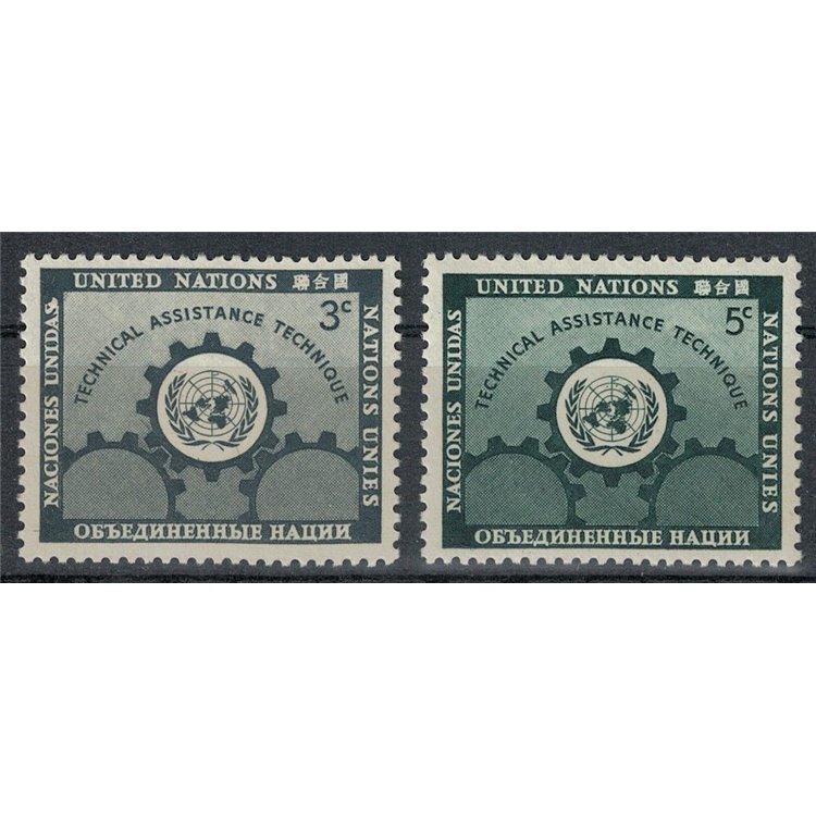 ONU NEW YORK 1953 Assistenza tecnica 2v MNH**