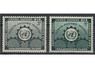 ONU NEW YORK 1953 Assistenza tecnica 2v MNH**