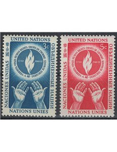 UN NEW YORK 1953 Human Rights Day 2v MNH**