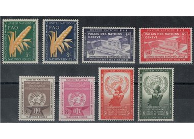 UN NEW YORK 1954 Complete vintage 8v MNH**