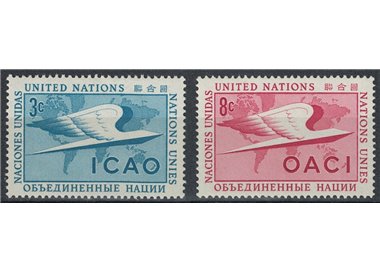 UN NEW YORK 1955 Anniversary ICAO 2v MNH**