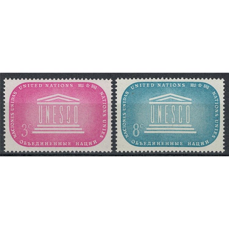UN NEW YORK 1955 In honor of UNESCO 2v MNH**