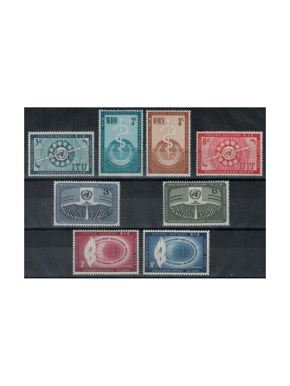 ONU NEW YORK 1956 Annata completa 8v MNH**