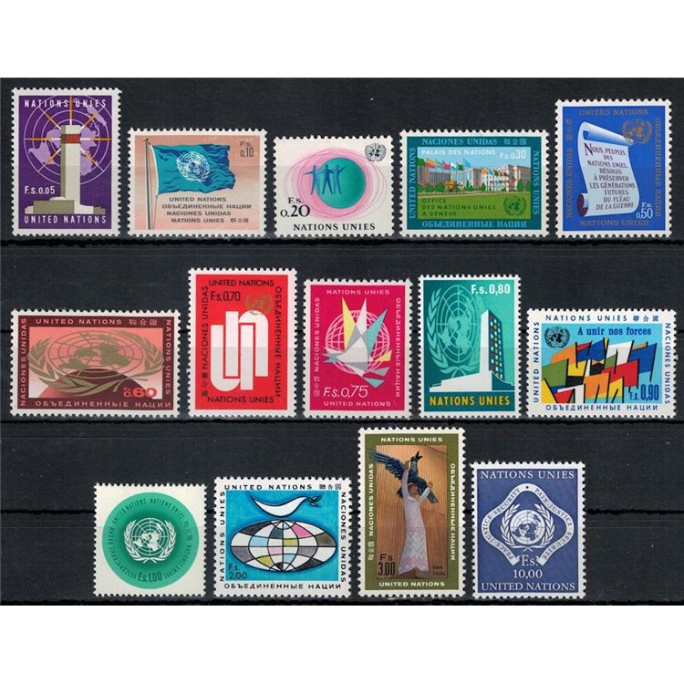 ONU GENEVA 1969-70 Ordinary series 14v MNH**