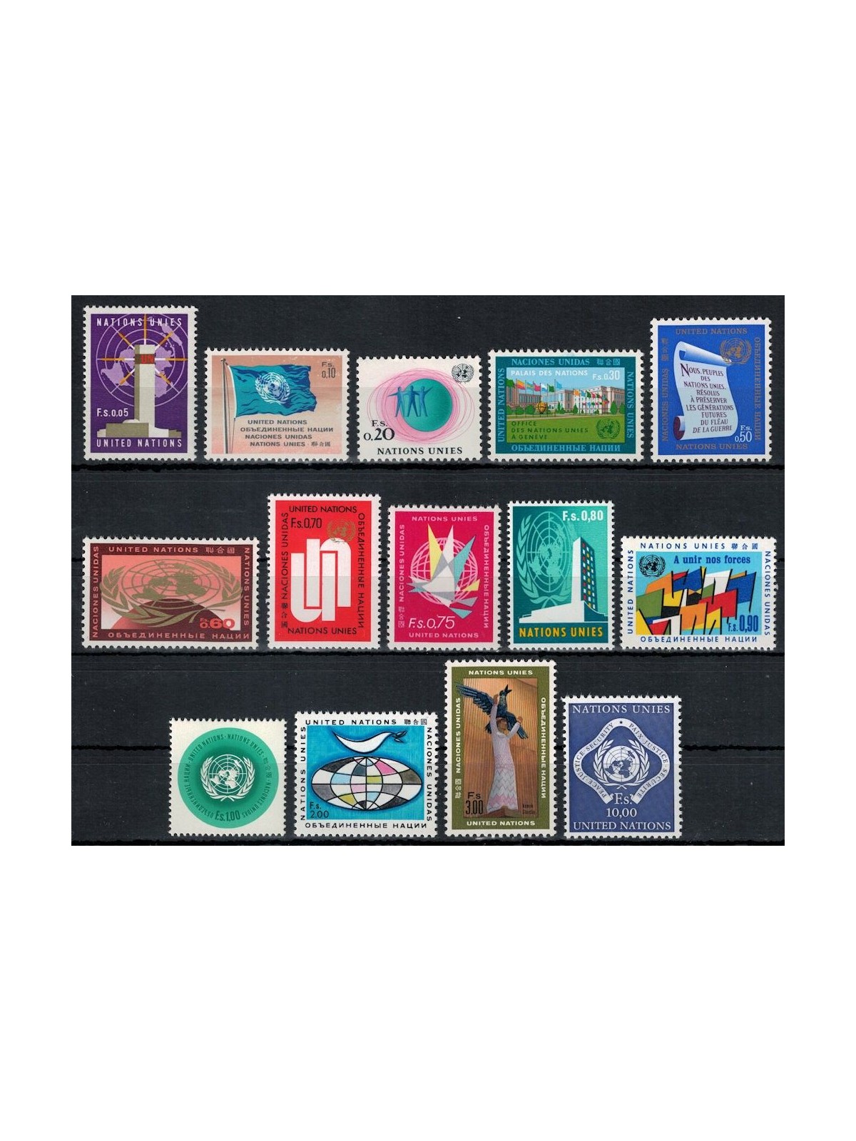 ONU GENEVA 1969-70 Ordinary series 14v MNH**