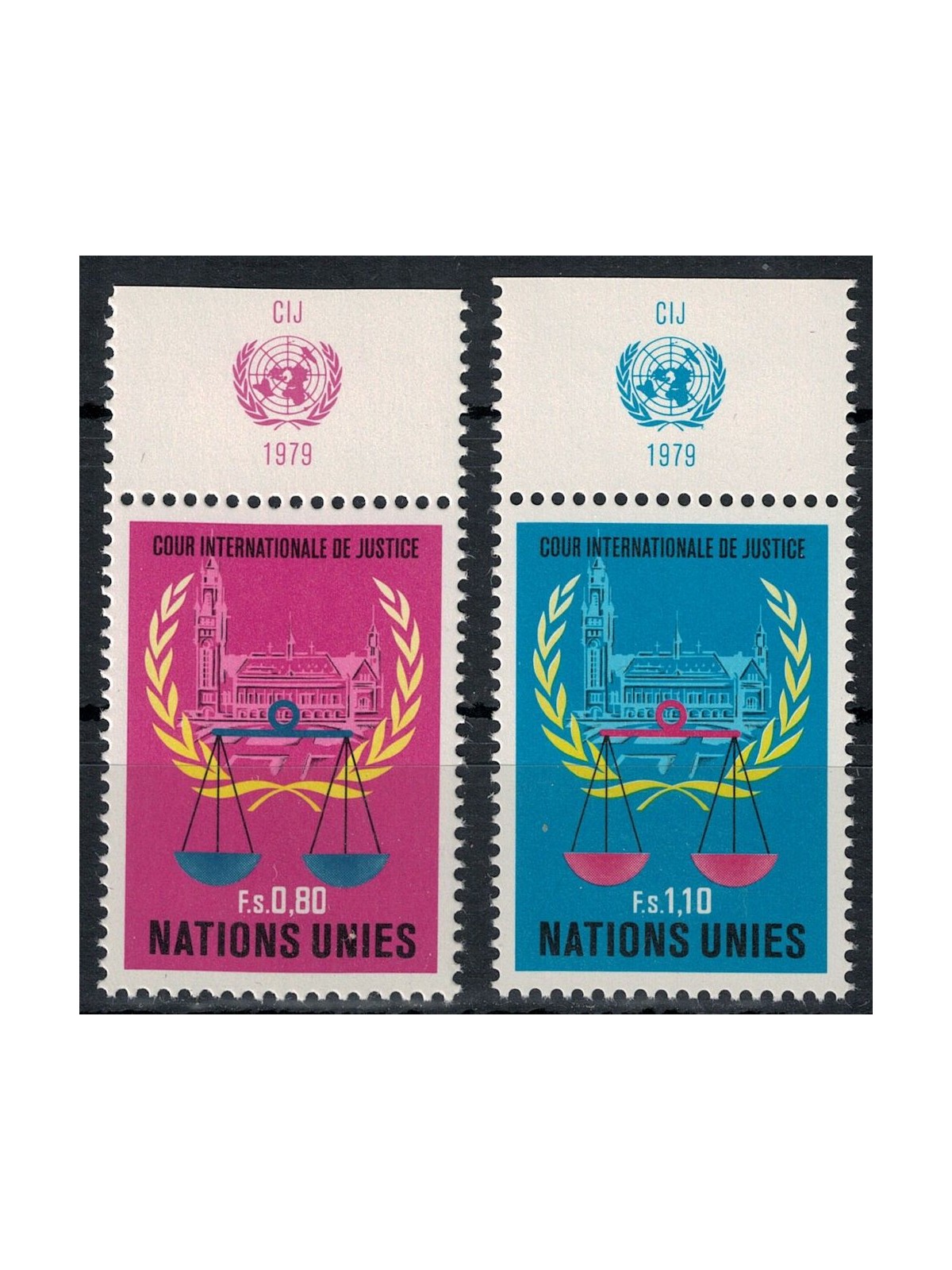 ONU GINEVRA 1979 Corte di Giustizia (con appendice) 2v MNH**