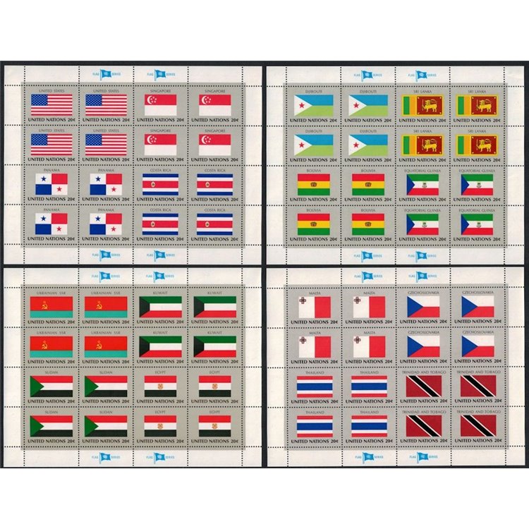 UN NEW YORK 1981 Flags 4 m/s MNH**