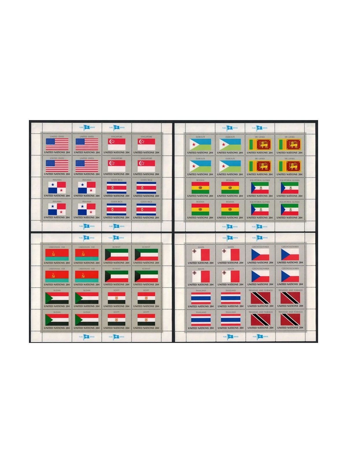 ONU NEW YORK 1981 Bandiere 4 MF MNH**