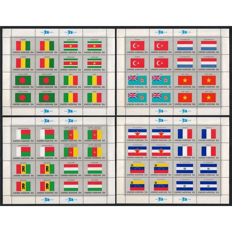 UN NEW YORK 1980 Flags 4 m/s MNH**