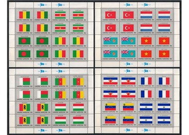 UN NEW YORK 1980 Flags 4 m/s MNH**